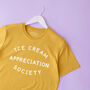 'Ice Cream Appreciation Society' Yellow T Shirt, thumbnail 1 of 4