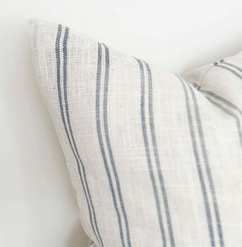 Harbour Stripe Cushion Cover, Blue And Cream, 2 of 4