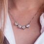 Four Heart Magnet Foldable Crystal Flower Necklace, thumbnail 4 of 9