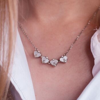 Four Heart Magnet Foldable Crystal Flower Necklace, 4 of 9