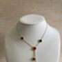 Double Sided Clover Long Necklace Red Black, thumbnail 2 of 10
