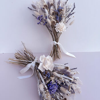 White Dried Flower Arrangement With Lavender, 2 of 5