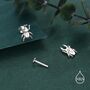 Sterling Silver Mismatched Beetle 16g Flat Back Stud Earrings, thumbnail 6 of 11