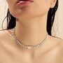Swarovski Crystal Double Row Choker Necklace With Square Centre Stone, thumbnail 1 of 2