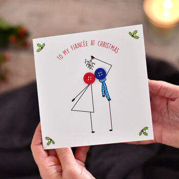 'To My Fiancée At Christmas' Button Card, 2 of 2