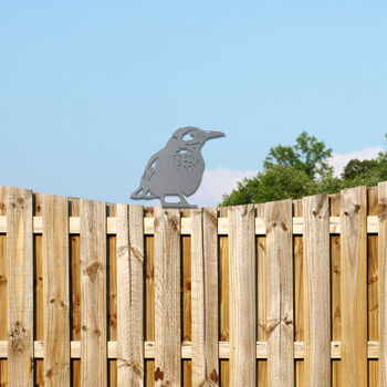 Metal Bird Fence Topper Outdoor Garden Wall Art Decoration, 6 of 10