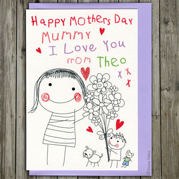 Colouring In Personalised Mother's Day Card, 5 of 11