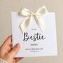 Bestie On Your Wedding Day Card, Luxury Bow Wedding Couple Card, thumbnail 1 of 5