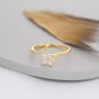 Cz Flower Open Ring In Sterling Silver, thumbnail 5 of 12