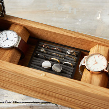 Personalised Etched Glass Cufflinks And Watch Box, 6 of 11