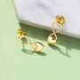 Gold Plated Silver Puffed Heart Stud Earrings, thumbnail 1 of 5