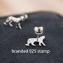 Sterling Silver Tiny Leopard Stud Earrings, thumbnail 6 of 12