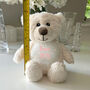 Personalised Born In 2026 Cream Teddy Bear New Baby Arrival Gift, thumbnail 3 of 8