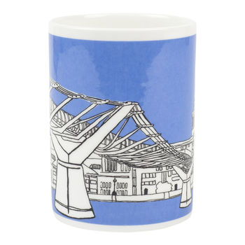 London Millennium Bridge Blue Bone China Mug, 5 of 5
