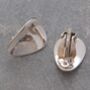 Sterling Silver Polished Oval Clip On Earrings, thumbnail 3 of 6