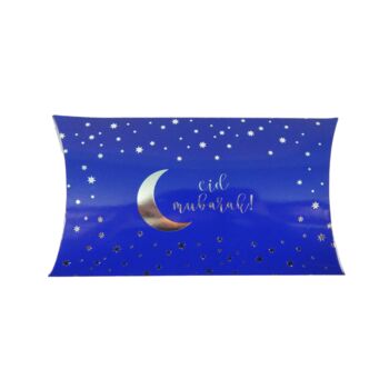 Eid Mubarak Pillow Box 10pk Blue And Silver, 2 of 3