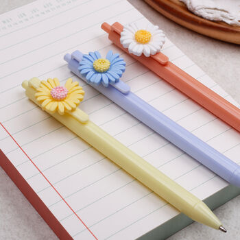 Light Blue Ballpoint Pen With Daisy Flower, 4 of 4