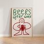 Beers After Work Doodle Kitchen Wall Art Print, thumbnail 1 of 11