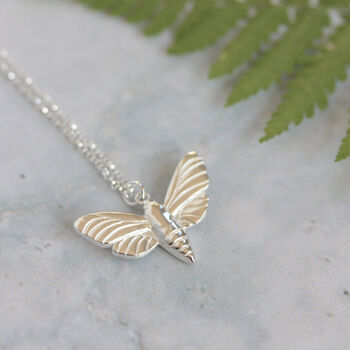 Hawk Moth Silver Necklace, 4 of 7
