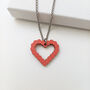Bubble Heart Wooden Necklace Red Sustainable Eco Gift, thumbnail 1 of 8