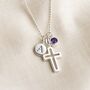 Girl's Personalised Sterling Silver Cross Christening Necklace, thumbnail 5 of 11