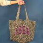 Personalised Varsity Year Leopard Print Tote Bag, thumbnail 2 of 2