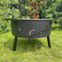 Sun And Moon Fire Pit With Spark Guard, Poker And Cover, thumbnail 7 of 12
