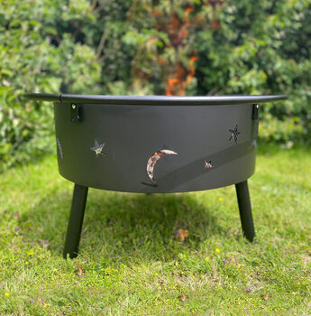 Sun And Moon Fire Pit With Spark Guard, Poker And Cover, 7 of 12