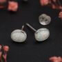 Sterling Silver White Opal Oval Stud Earrings, thumbnail 6 of 11