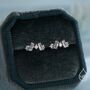 Baguette Cz Cluster Huggie Hoop In Sterling Silver, thumbnail 3 of 12