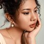 Elegant White Jade Lily Hoop Earrings, thumbnail 7 of 8