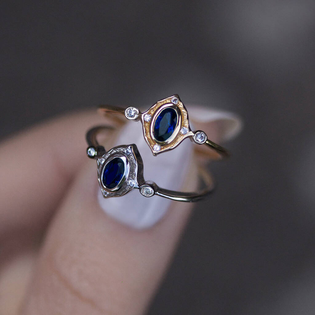 Detailed Royal Blue Quartz Ring, 1 of 7