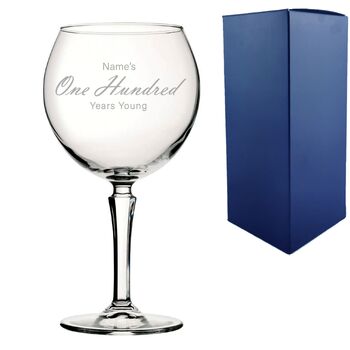 Personalised Age Is Just A Number Gin Glass For Nan, 2 of 8