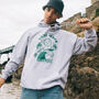 Heat Wave Men's Slogan Hoodie With Surfing Sun Graphic, thumbnail 4 of 4