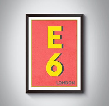 E6 Barking London Typography Postcode Print, 4 of 10
