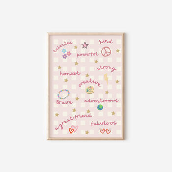 Girls Brights Pastel Affirmation Gallery Wall Print Set, 2 of 7