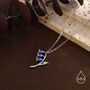 Enamel Bluebell Flower Pendant Necklace In Sterling Silver, thumbnail 5 of 12
