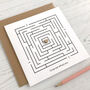 Labyrinth Maze Heart Valentine's Card, thumbnail 1 of 3