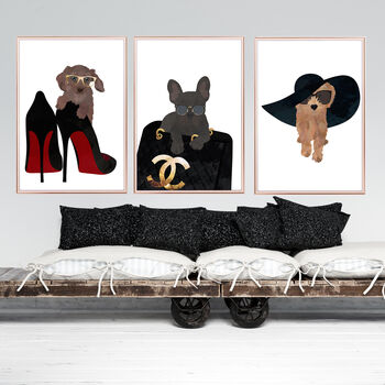 French Bull Dog Bag Fashion Art Print, 3 of 6