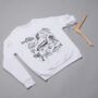 Sea Animals Graphic White Sweatshirt Unisex, thumbnail 1 of 5