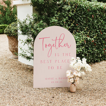 Arched Wedding Sign With Quote, 2 of 5