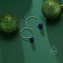 Sterling Silver Genuine Lapis Lazuli Bead Dangle Earrings, thumbnail 6 of 11