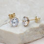 9ct Yellow Gold Round White Cz Stud Earrings, thumbnail 1 of 3