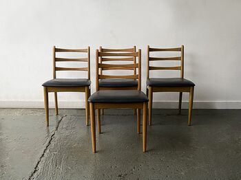 Four Mid Century 1970's Dining Chairs By Schreiber, 4 of 10