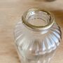 Set Of Two Gold Rim And Clear Glass Bottle Vases, thumbnail 5 of 7