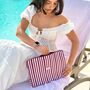 Blushberry Scallop Stripes Towel Laptop Sleeve, thumbnail 4 of 4