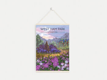 West Ham Park London Travel Poster Art Print, 6 of 8