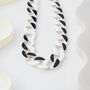 Black And White Enamel Curb Chain Link Necklace, thumbnail 5 of 6