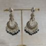 Meenakari Black Gold Plated Dangle Indian Earrings, thumbnail 2 of 7