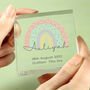 Personalised Rainbow New Baby Girl Crystal Token, thumbnail 4 of 4